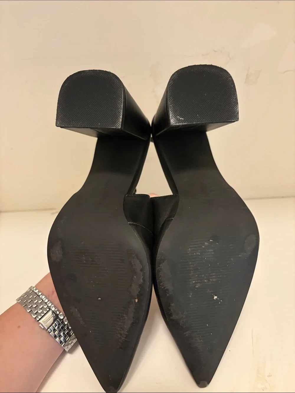 Steve Madden Black Pointed Mary Jane Slingback Pumps
